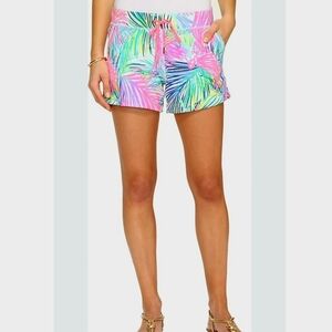 Lilly Pulitzer Pink Multi Tropical Print Drawstring Shorts